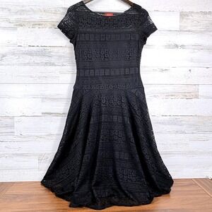 sangria black lace dress Chic Black Dress with Lace Trim by Sangria Size 10
